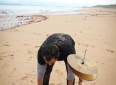 Elvis negotiating the Sand and Surf